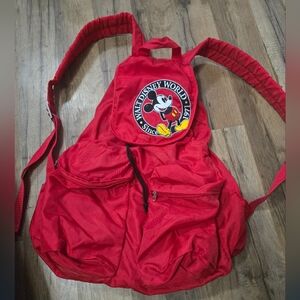 Vintage Y2k Disney Mickey Back Pack red